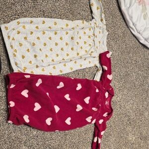 Carter's Newborn Sleep Sacks - Gray and Red with Heart Patterns